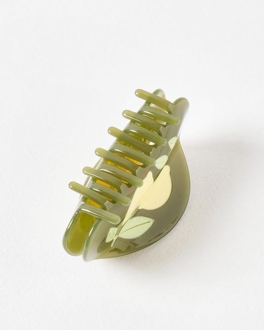 Oliver Bonas Green Liliana Lemon Inlay Resin Claw Clip
