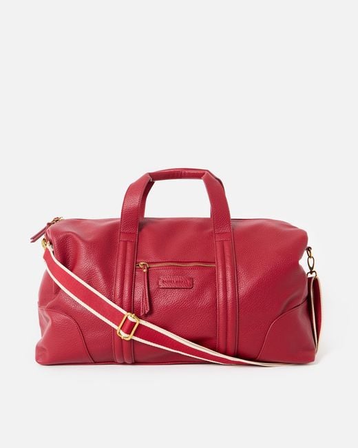 Oliver Bonas Red Hattie Cherry Weekend Bag