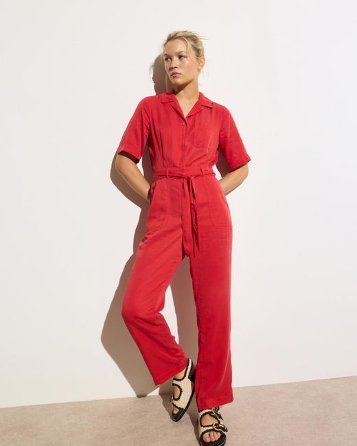 Oliver Bonas Collared Zip Up Short Sleeve Jumpsuit, Size 6