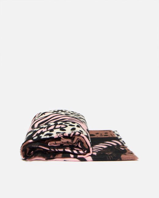 Oliver Bonas White & Pink Cuddling Cats Knitted Scarf