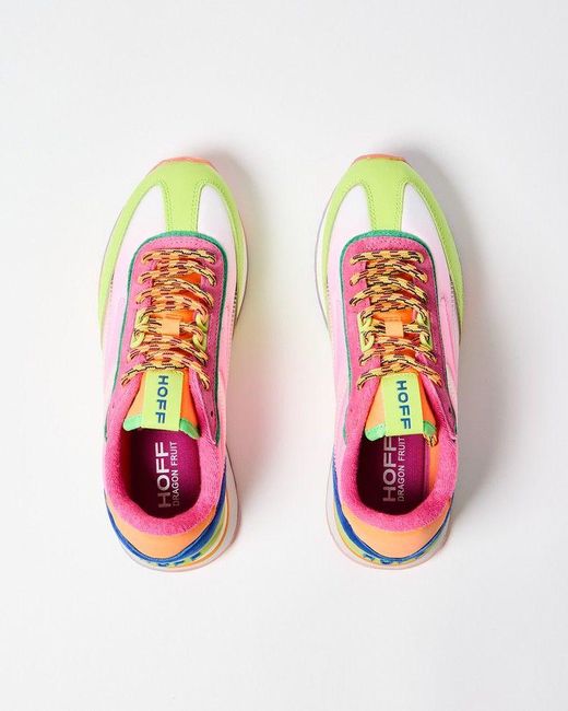 Oliver Bonas Pink Hoff Art Dragon Fruit Leather Sneakers
