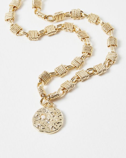 Oliver Bonas Meri Textured Chunky Gold Collar Necklace