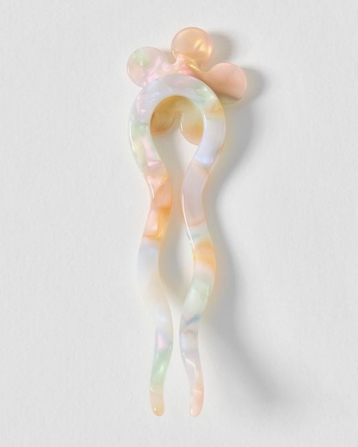 Oliver Bonas White Saffron Resin Flower Hair Pin