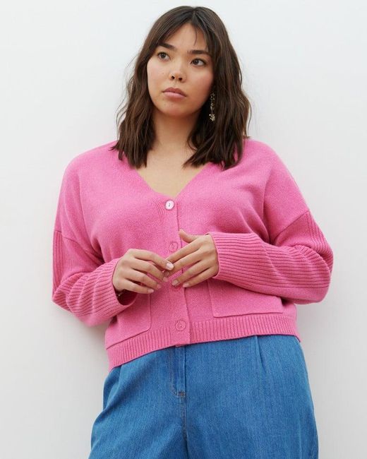 Oliver Bonas Sparkle Ribbed Cardigan in Pink Lyst