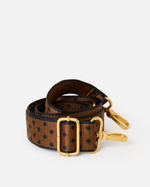Oliver Bonas Brown & Black Polka Dot Bag Strap