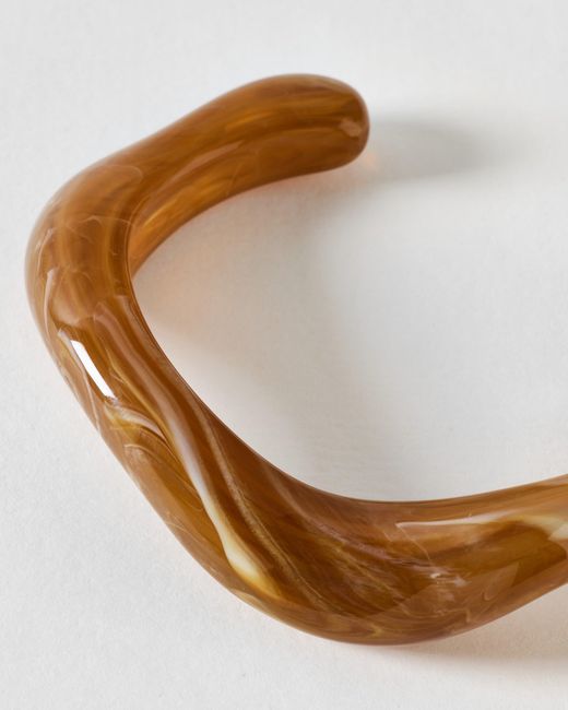 Oliver Bonas Brown Dawn Resin Curved Cuff Bangle