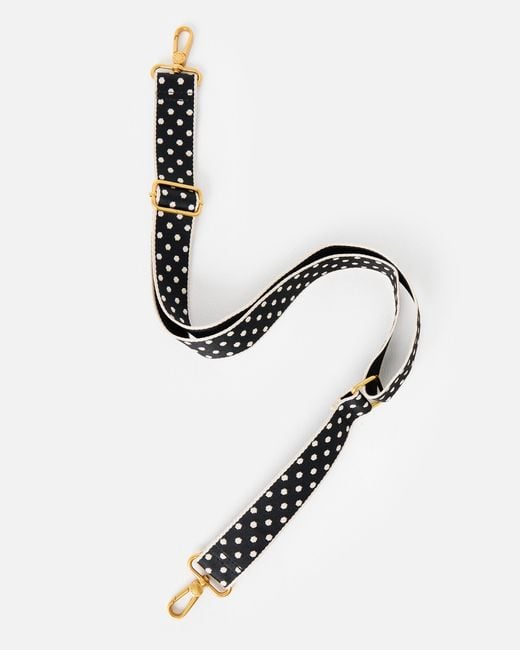 Oliver Bonas Black Brown & Cream Polka Dot Bag Strap