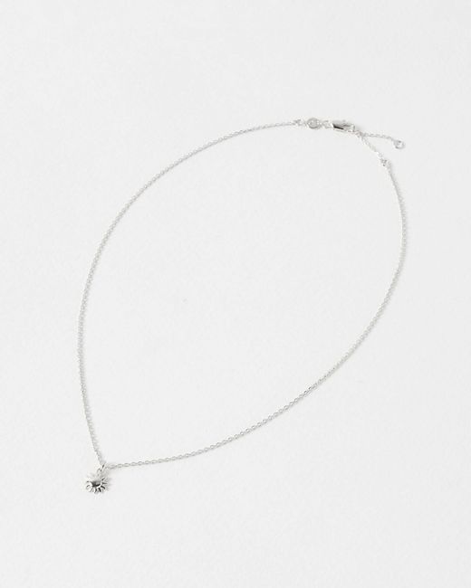 Oliver Bonas White Elio Sun Charm Sterling Pendant Necklace