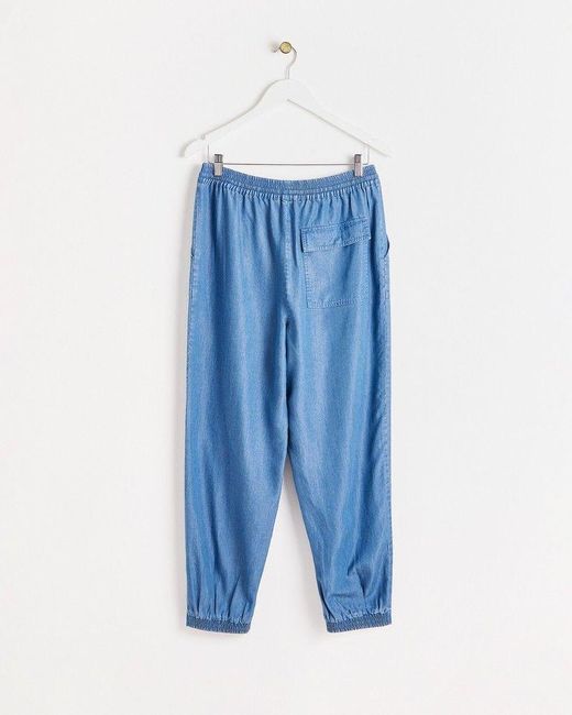 Oliver Bonas Blue Chambray Relaxed Jogging Pants