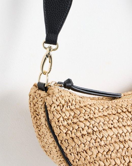 Oliver Bonas White Betty Crochet Raffia Belt Bag