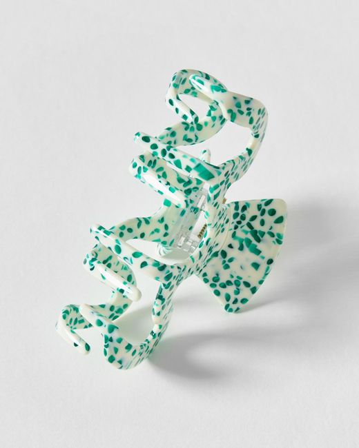 Oliver Bonas Green Dora Spot Wavy Claw Clip