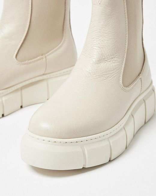 Oliver Bonas Green Shoe The Bear Tove Cream Leather Chelsea Boots