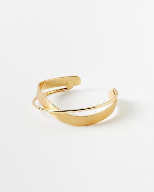 Oliver Bonas White Agatha Twist Tone Bangle