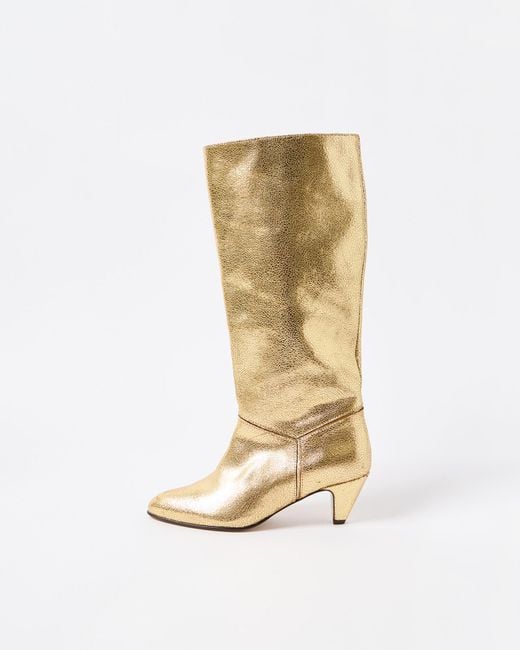 Anonymous Copenhagen Metallic Jasmina 50 Leather Stiletto Boots, Size Uk 3