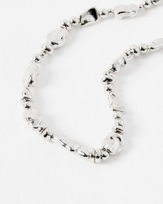 Oliver Bonas White Charlie Chunky Tone Beaded Necklace