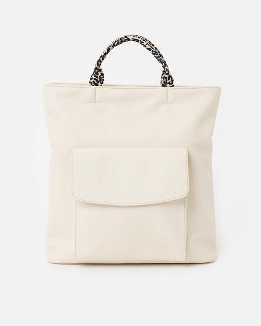 Oliver Bonas Natural Jackie Leopard Print Strap Backpack