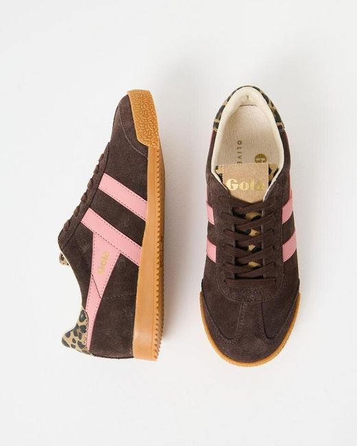 Oliver Bonas Brown Gola X Ob Exclusive Elan Leopard Print Trainers