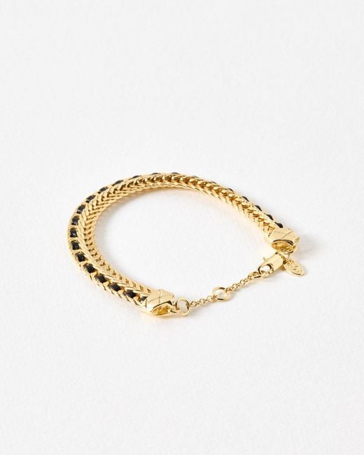 Oliver Bonas Metallic Irene Chunky Textured Gold Tone Statement Bracelet