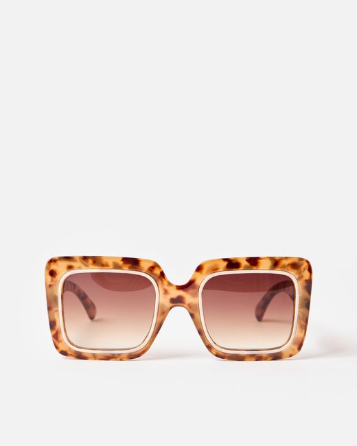 Oliver Bonas Pink Tort Oversized Square Sunglasses