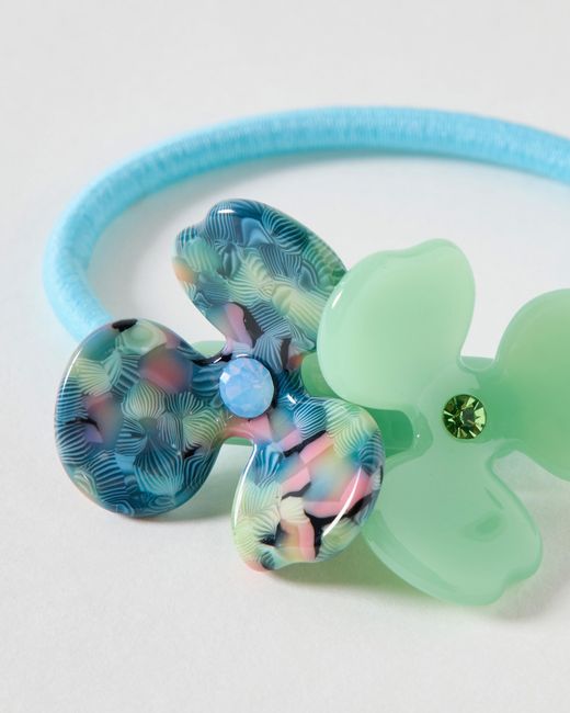 Oliver Bonas Blue Roo Resin Flower Hair Band