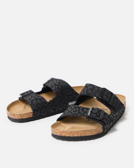 Birkenstock Black Arizona Animal Print Sandals, Size 3.5