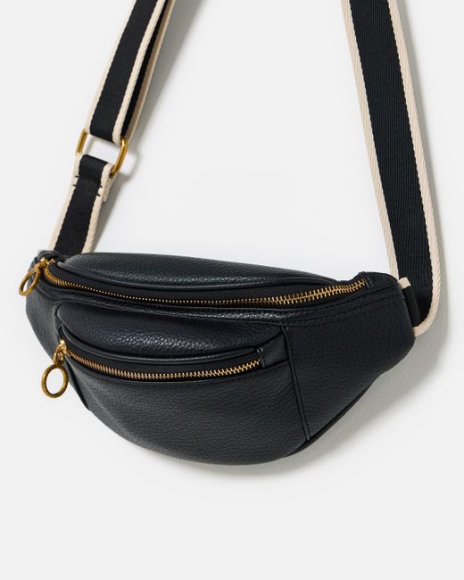 Oliver Bonas Black Lexi Double Zip Belt Bag
