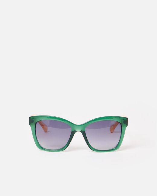 Oliver Bonas Green Crystal Square Sunglasses