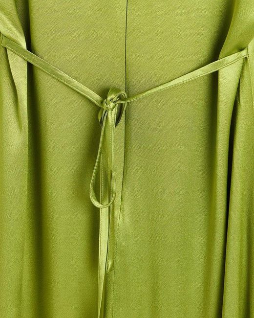 Oliver Bonas Green Satin Cowl Neck Midi Dress