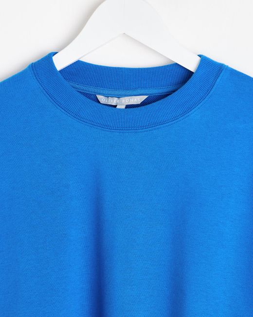 Oliver Bonas Blue Drop Shoulder Crew Neck Sweatshirt, Size 12