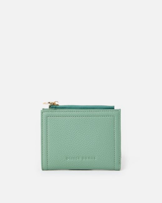 Oliver Bonas Green Kinley Sage Zipped Purse