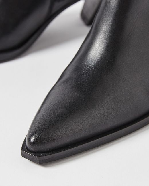 SELECTED Black Stella Leather Boots, Size Uk 3