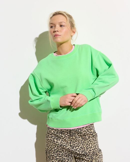 Oliver Bonas Green Washed Drop Shoulder Sweatshirt, Size 6