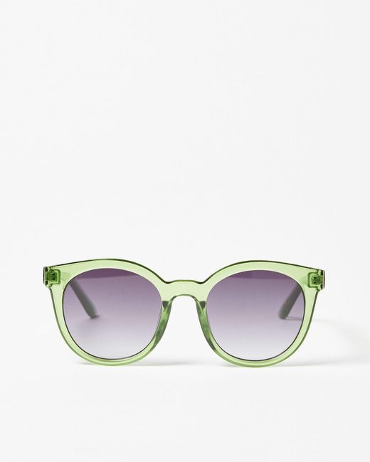 Oliver Bonas Green Preppy Crystal Round Sunglasses