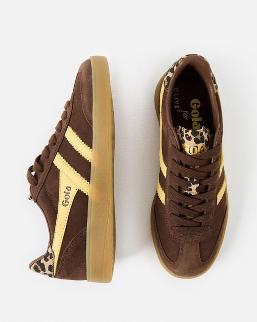 Gola Brown X Ob Exclusive Viper Chocolate & Yellow Trainers, Size 3
