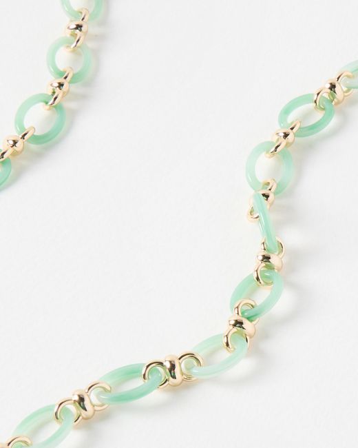 Oliver Bonas White Avani Green Chunky Oval Loops Sunglasses Chain