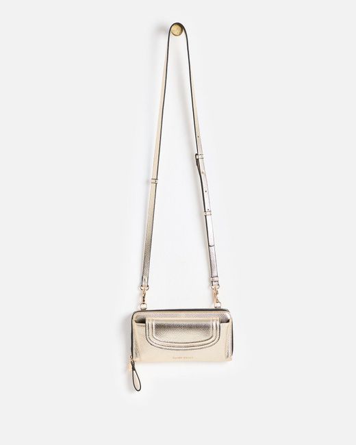 Oliver Bonas Blue Evie Metallic Crossbody Phone Bag