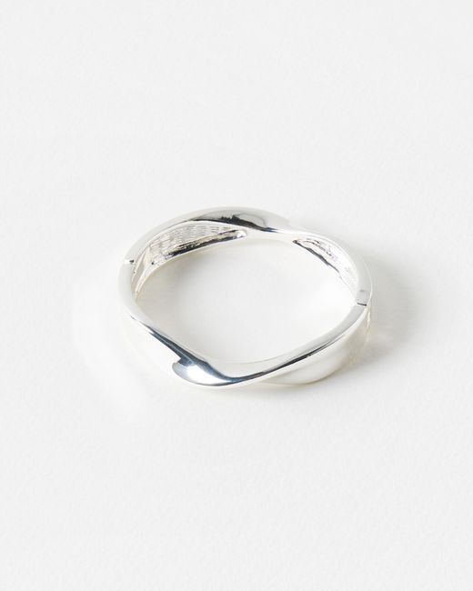 Oliver Bonas White Leighton Twisted Tone Bangle