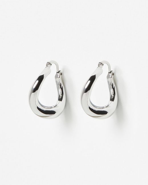 Oliver Bonas Metallic Helga Bold Shape Tone Hoop Earrings