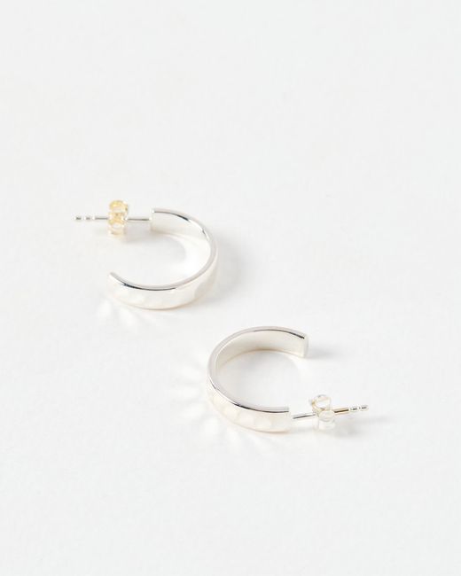 Oliver Bonas White Donna Disco Faceted Hoop Earrings