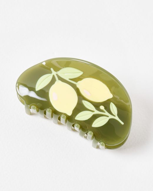 Oliver Bonas Green Liliana Lemon Inlay Resin Claw Clip