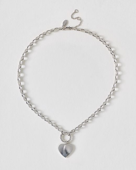 Oliver Bonas White Louisa Heart Tone Waterproof Chain Necklace