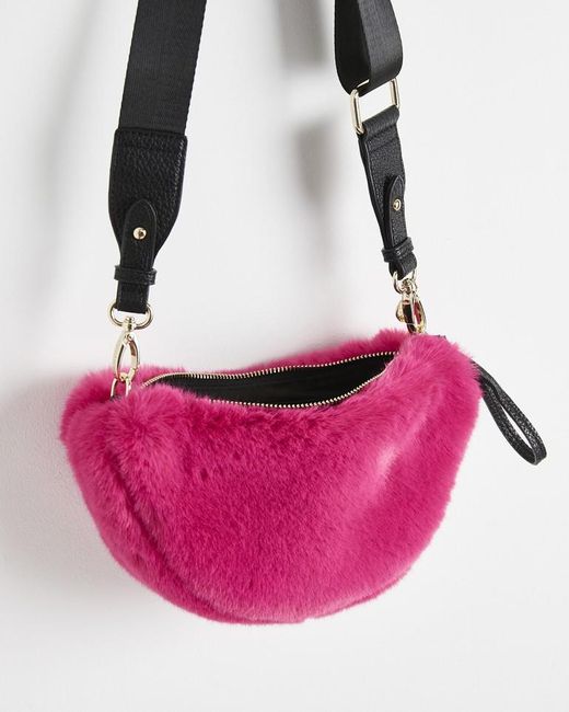 Oliver Bonas Betty Faux Fur Belt Bag in Pink Lyst