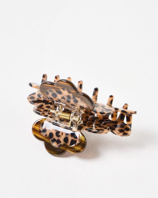 Oliver Bonas White Nina Speckled Resin Hair Claw Clip