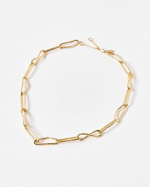 Oliver Bonas Natural Malena Twisted Links Chunky Tone Chain Necklace