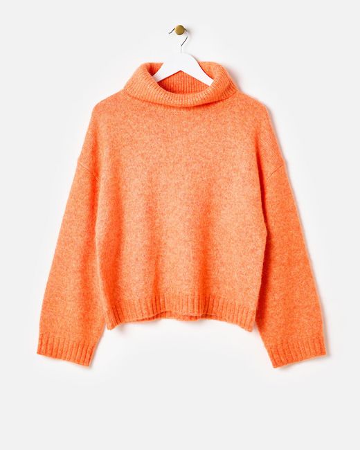 Oliver Bonas Orange Roll Neck Knitted Jumper, Size 18