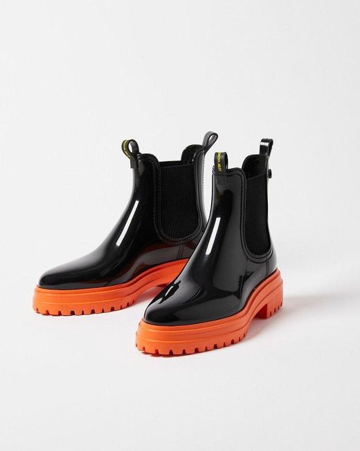 Oliver Bonas Lemon Jelly Walker 10 Tangerine Low Chelsea Wellie Boots