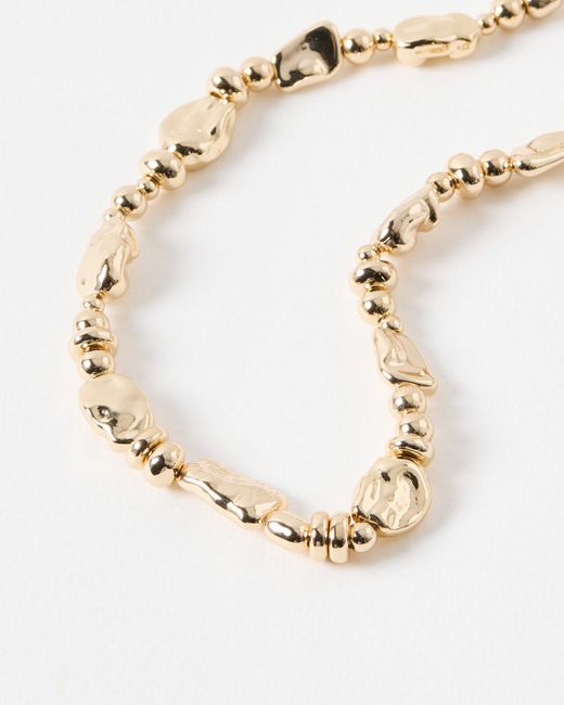 Oliver Bonas White Charlie Chunky Tone Beaded Necklace