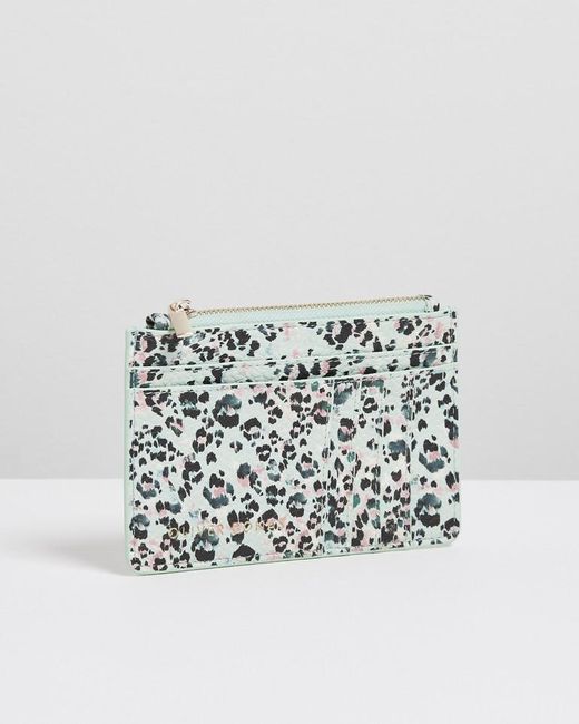 leopard print card wallet