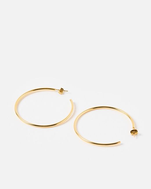 Oliver Bonas White Janis Shiny Tone Waterproof Large Hoop Earrings