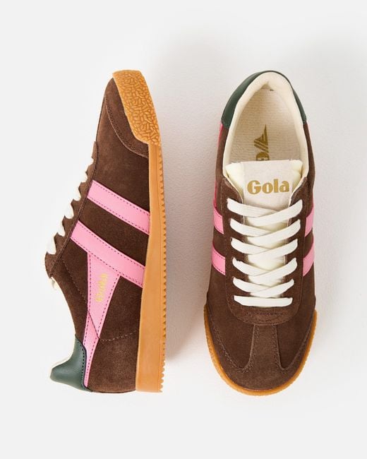 Gola Brown Elan & Pink Trainers, Size 3